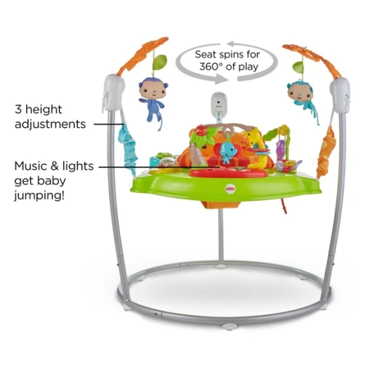 Fisher-Price Roaring Rainforest Jumperoo, New-Born Baby Activity Centre with Music and Lights - فيشر برايس - Image 8