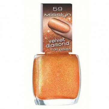Misslyn Sparkling Orange Velvet Diamond Nail Polish No.59 - ميسلين كوزمتكس