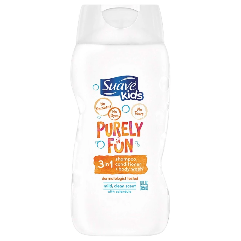 Suave Kids 3 in 1 Shampoo Conditioner Body Wash, Purely Fun Moisturizing, 355 ml - سويف كيدز