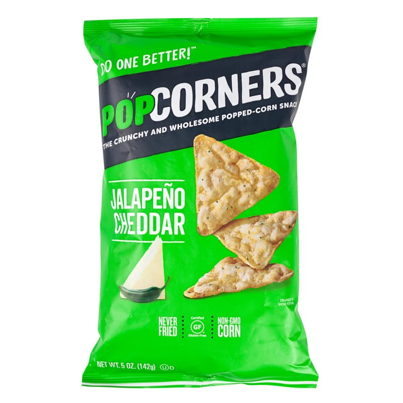 Popcorners Jalapeno Cheddar Popped Corn Snacks, Gluten Free, 142 gr - بوب كورنرز