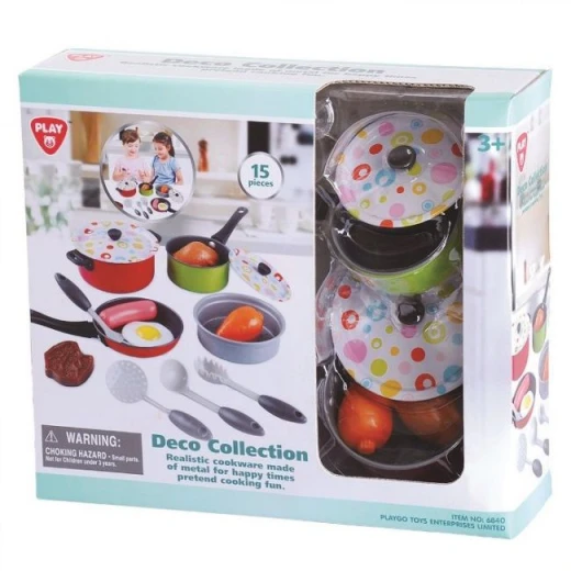 PlayGo Deco Collection - 15 PCS (Metal Cookware) PlayGo Deco Collection - 15 PCS (Metal Cookware)
