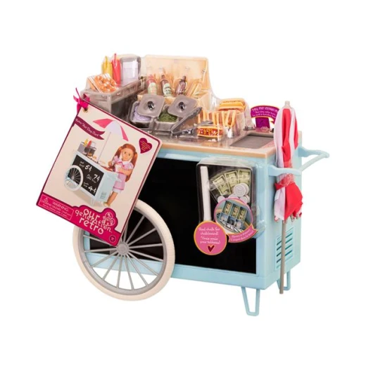 Our Generation by Battat- Retro Hot Dog Cart- Toy, Cart & Accessory Set for 18" Dolls- for Age 3 Years & Up Our Generation by Battat- Retro Hot Dog Cart- Toy, Cart & Accessory Set for 18" Dolls- for Age 3 Years & Up