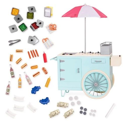 Our Generation by Battat- Retro Hot Dog Cart- Toy, Cart & Accessory Set for 18" Dolls- for Age 3 Years & Up - أور جيناريشن - Image 3
