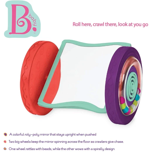 B. Toys – Looky-Looky Crawl Along Mirror – Sensory Crawling Toy for Babies - بي. تويز - Image 2