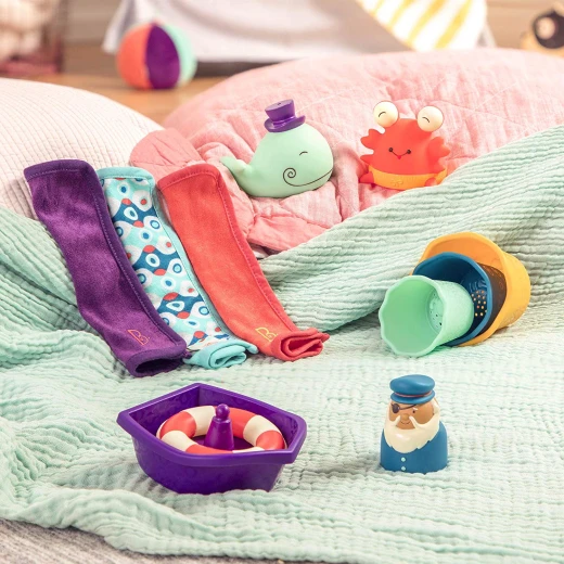B. toys – Wee B. Splashy Baby Bath Toys – Toddler Bath Tub Starter Kit (11-Pcs) - بي. تويز - Image 6