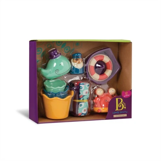 B. toys – Wee B. Splashy Baby Bath Toys – Toddler Bath Tub Starter Kit (11-Pcs)