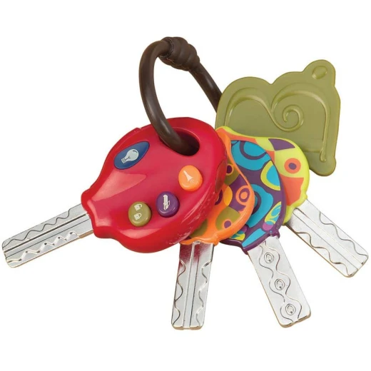 B. toys – LucKeys – 4 Textured Toy Keys for Babies & Toddlers – Flashlight & Car Sounds - بي. تويز - Image 4