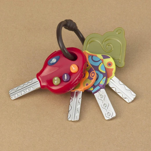 B. toys – LucKeys – 4 Textured Toy Keys for Babies & Toddlers – Flashlight & Car Sounds - بي. تويز - Image 2