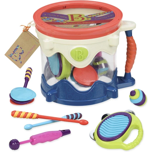 B. toys – Drumroll Please – 7 Musical Instruments Toy Drum Kit for Kids 18 months + (7-Pcs) B. toys – Drumroll Please – 7 Musical Instruments Toy Drum Kit for Kids 18 months + (7-Pcs)