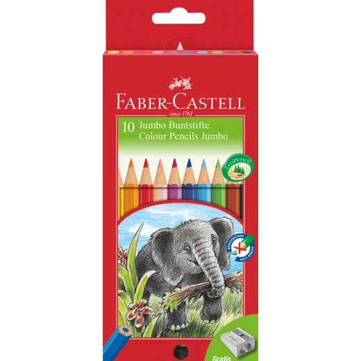 Faber castell- jumbo Triangular colored pencils- 10