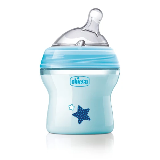 Chicco BIBERON NATURAL FEELING LIGHT BLUE 0M + 150ML - تشيكو - Image 2