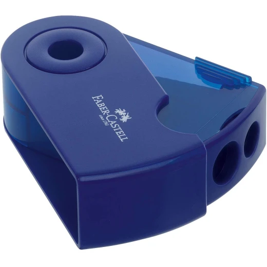 Faber Castell Sleeve Double Hole Sharpener Box, Blue - فابر كاستل - Image 2