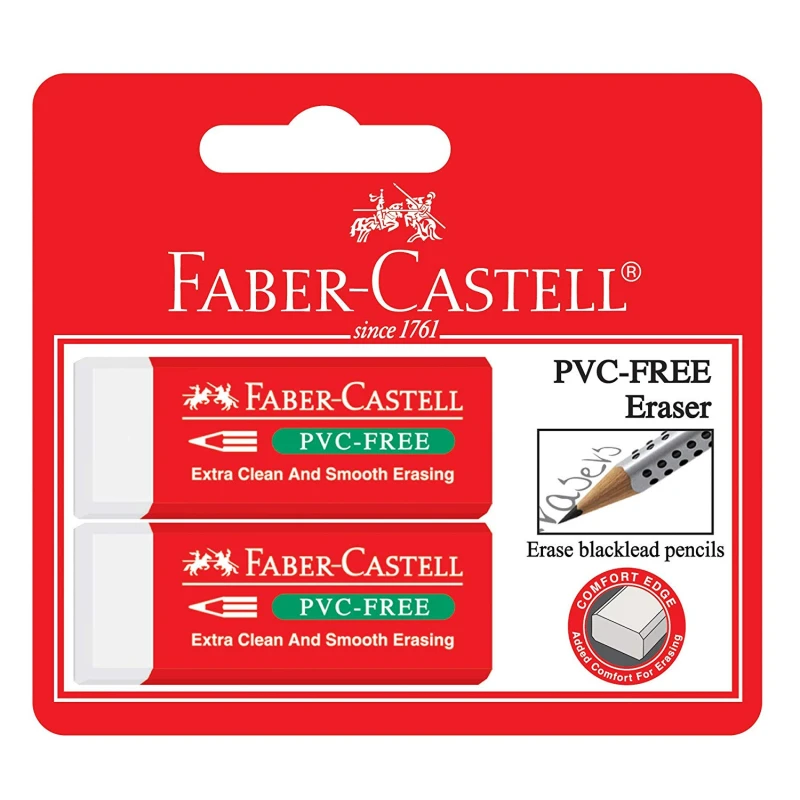 Faber- Castell  PVC Free Eraser White (2pc) - فابر كاستل
