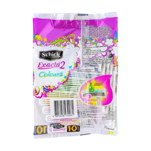 Schick Exacta 2 Colours Women's Disposable Razor (10s) - شيك - Image 2