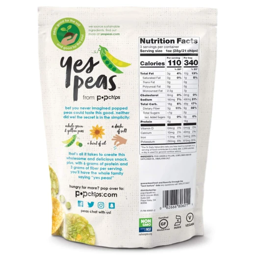 POP Chips Peas Himalayan Salt 85g - بوب شيبس - Image 2