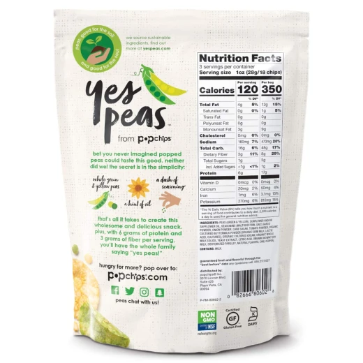 POP Chips Peas Ranch 85g - بوب شيبس - Image 2
