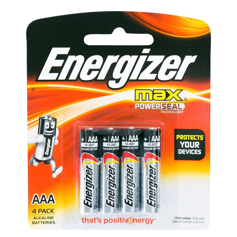 Energizer Battery Max (AAA) E92 BP4 3+1 Free - إنرجايزر