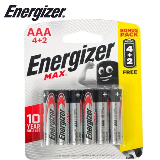 Energizer Battery Max (AAA) E92 BP6 4+2 Free