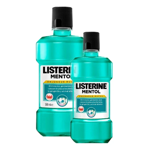 Listerine Menthol Mouthwash, 500 ml + 250 ml Listerine Menthol Mouthwash, 500 ml + 250 ml