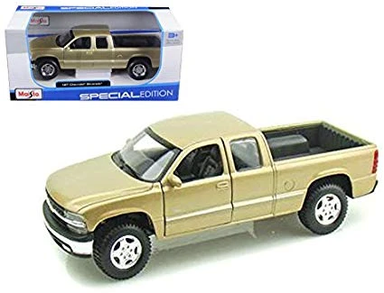 Maisto Chevrolet Silverado Pickup Truck, Gold, 1/27 Scale Diecast Model Toy Car - مايستو - Image 2