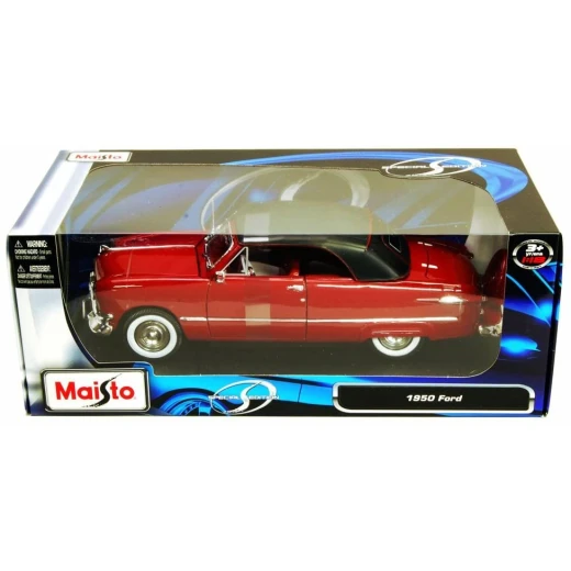 Maisto 1950 Ford Convertible, Red - 1/18 Scale Diecast Model Toy Car - مايستو - Image 3