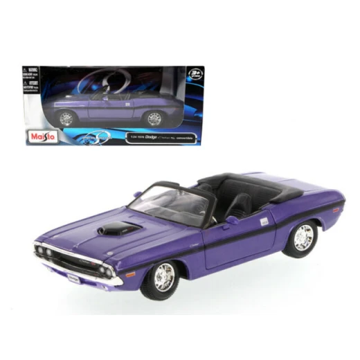 Maisto Dodge Challenger R/T Convertible (1970, 1/24 scale diecast model car, Purple) - مايستو - Image 2