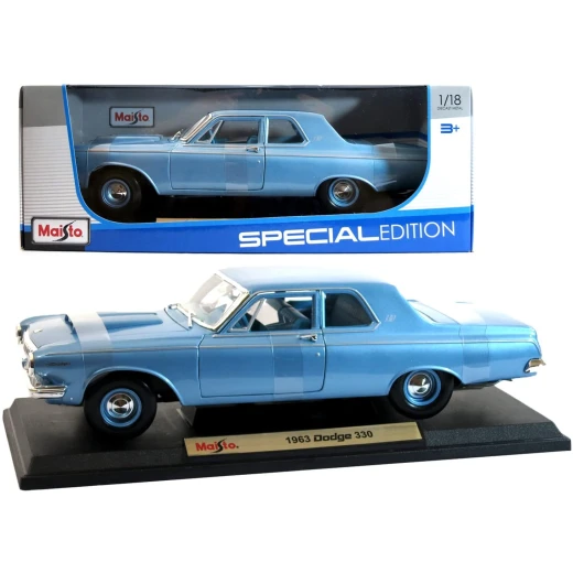 Maisto Dodge 330 1963 Blue 1/18 Diecast Model Car Maisto Dodge 330 1963 Blue 1/18 Diecast Model Car