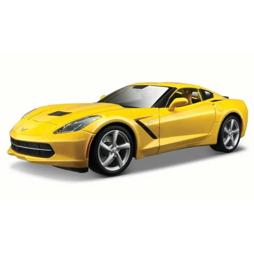 Maisto Chevy Corvette, Yellow - 1/18 Scale Diecast Model Toy Car - مايستو - Image 2