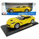 Maisto Chevy Corvette, Yellow - 1/18 Scale Diecast Model Toy Car - مايستو