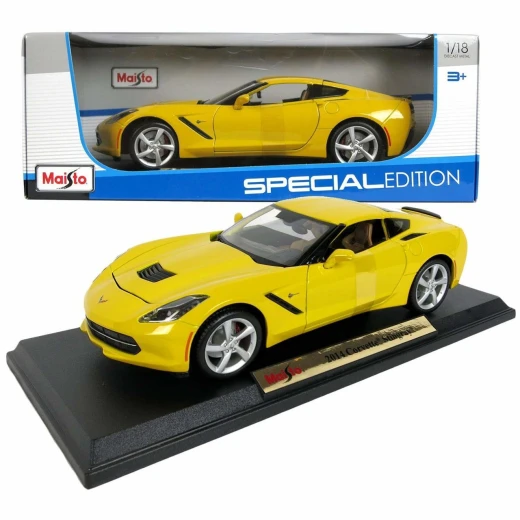 Maisto Chevy Corvette, Yellow - 1/18 Scale Diecast Model Toy Car Maisto Chevy Corvette, Yellow - 1/18 Scale Diecast Model Toy Car