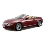 Maisto 1:18 BMW M6 E64 Convertible Burgundy Diecast Model Car, Assorted - مايستو
