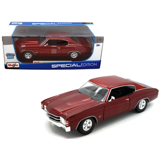 Maisto 1971 Chevrolet Chevelle SS 454 Blue 1/18 Diecast Model Car, Assorted - مايستو - Image 3
