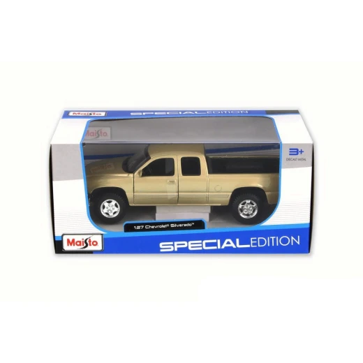 Maisto Chevrolet Silverado Pickup Truck, Gold, 1/27 Scale Diecast Model Toy Car - مايستو - Image 3