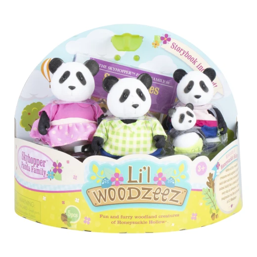 Li'l Woodzeez The Skyhopper Panda Family with storybook