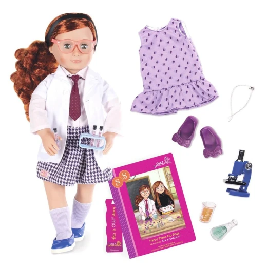 Our Generation Doll by Battat- Sia 18" Deluxe Posable Twin Science Fashion Doll with Book & Accessories- for Age 3 Years & Up