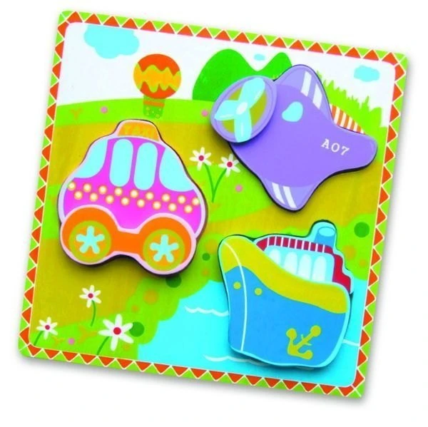 Viga Wooden Flat Puzzle - Transport