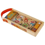 QISIWEI 28 Piece Wooden Magnetic Cutout Stickers, English Letters
