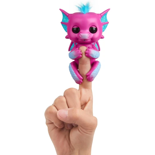 Fingerlings - Glitter Dragon - Sandy (Pink with Blue) - Interactive Baby Collectible Pet - فينجرلينجز - Image 7