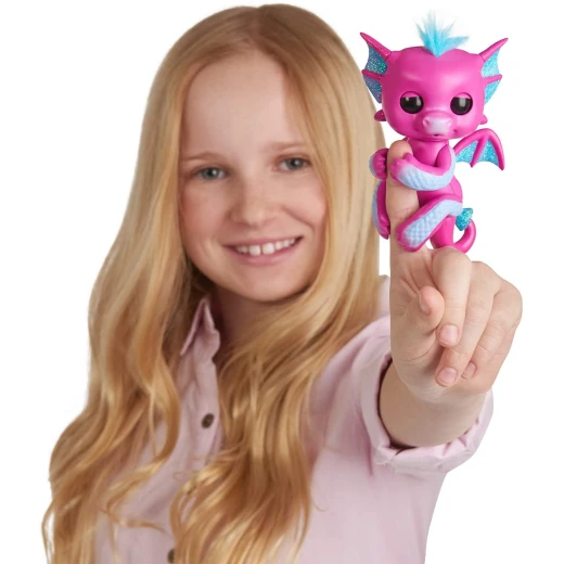 Fingerlings - Glitter Dragon - Sandy (Pink with Blue) - Interactive Baby Collectible Pet - فينجرلينجز - Image 4