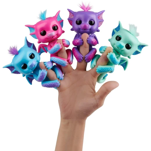 Fingerlings - Glitter Dragon - Sandy (Pink with Blue) - Interactive Baby Collectible Pet - فينجرلينجز - Image 3