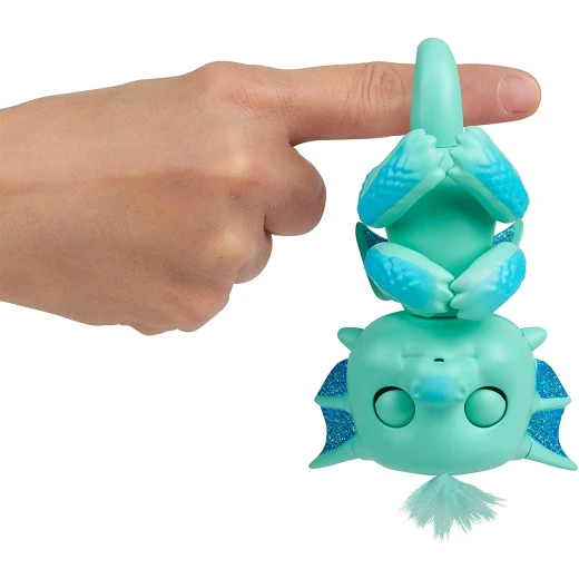 Fingerlings - Glitter Dragon - Noa (Green with Blue) - Interactive Baby Collectible Pet - فينجرلينجز - Image 2