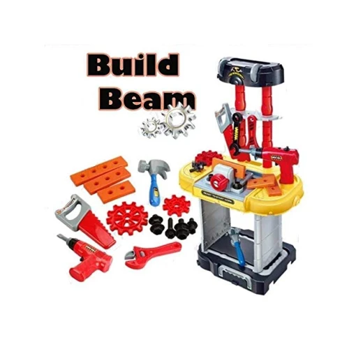 3 in 1 Small Engineer Build Beam Workshop Playset with Travel Luggage Trolley for Kids - Image 2