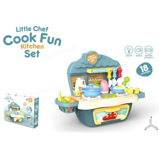 مجموعة ألعاب مطبخ ليتل شيف كوك المرحة 18 قطعة مع أصوات وأضواء واقعية للأطفال - Little chef - Image 8