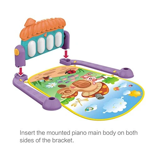 3 in 1 Musical Play Gym Fitness Mat (Multi Coloured & House Theme) (0-36 Months) - Image 2