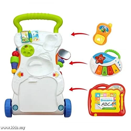 ICW Multifunctional Baby Sit-to-stand Plastic Music Walker (Multicolour) - Image 4