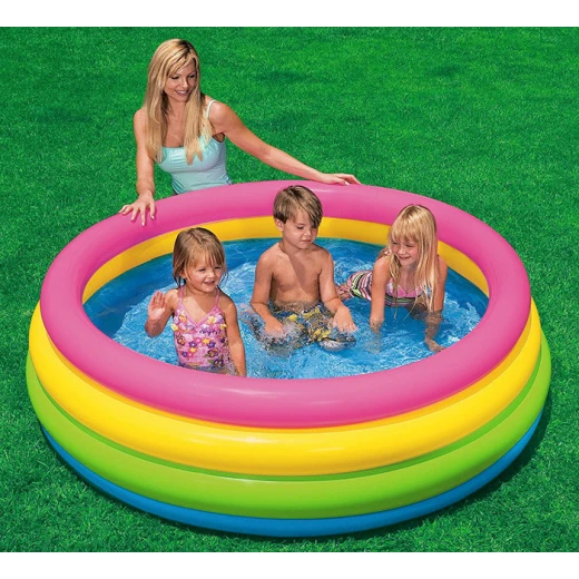 Intex Sunset Glow Pool, 168cm x 46cm, Medium, 1 Piece, Pink & Orange Intex Sunset Glow Pool, 168cm x 46cm, Medium, 1 Piece, Pink & Orange
