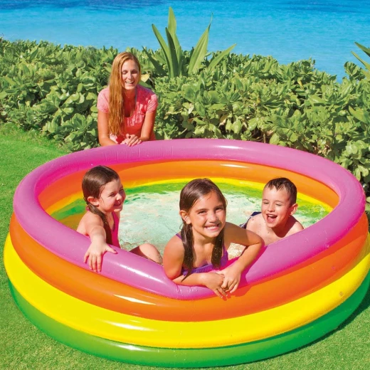 Intex Sunset Glow Pool, 168cm x 46cm, Medium, 1 Piece, Pink & Orange - Intex - Image 4