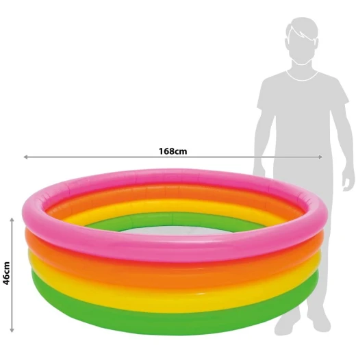 Intex Sunset Glow Pool, 168cm x 46cm, Medium, 1 Piece, Pink & Orange - Intex - Image 3