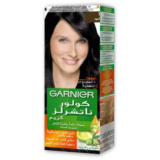 صبغة شعر غارنييه كولور ناتشرلز 1 أسود دائمة لتغطية الشيب 155 غرام كريم مغذي صبغة شعر غارنييه كولور ناتشرلز 1 أسود دائمة لتغطية الشيب 155 غرام كريم مغذي