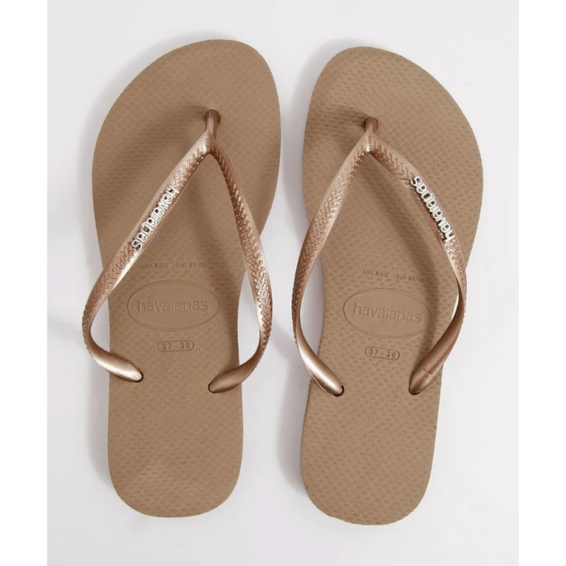 Havaianas Slim Logo Metallic Rose Gold/Rose Gold 37/38 - هافياناس